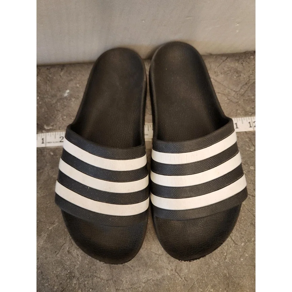 adidas Adilette Aqua Unisex Slides US 8 US W‎ 9 Classic Core Black Cloud White